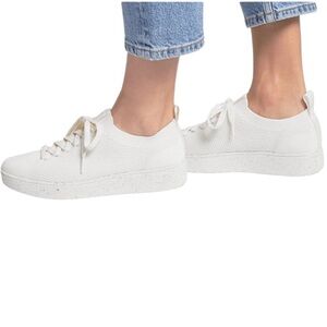 FitFlop Rally E01 Mesh Knit Sneakers Trainers in White Size 8